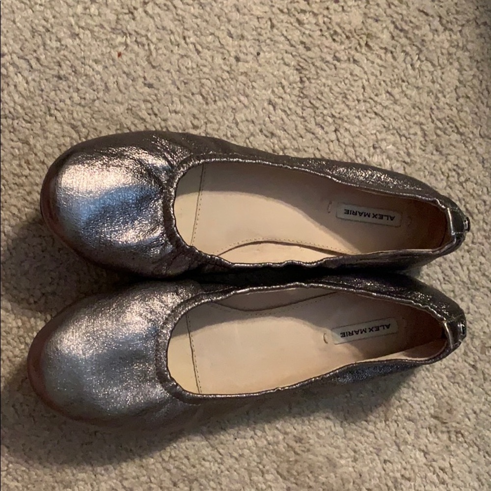 Alex Marie silver ballet flats